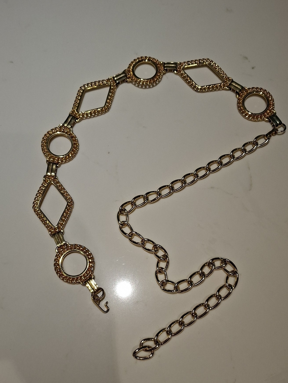 Gold Geometric Shapes Waist Chain Belt (Size XS/S)
